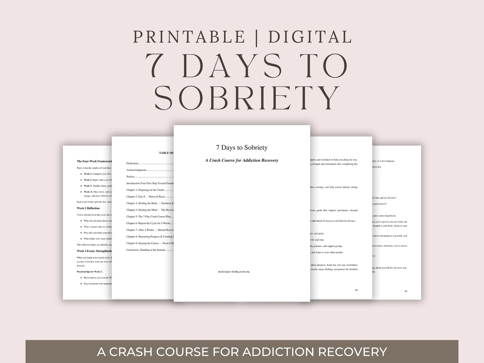 7-Day Sobriety Crash Course | Addiction Recovery Plan (Digital Download PDF)